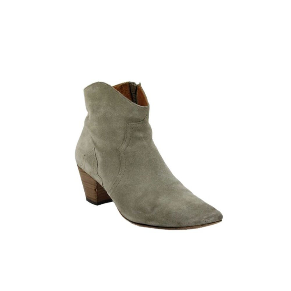Isabel Marant Womens Suede Block Heels Ankle Boots Shoes Brown Size 11